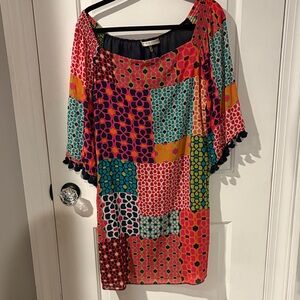 Trina Turk Colorful Patchwork Midi Dress